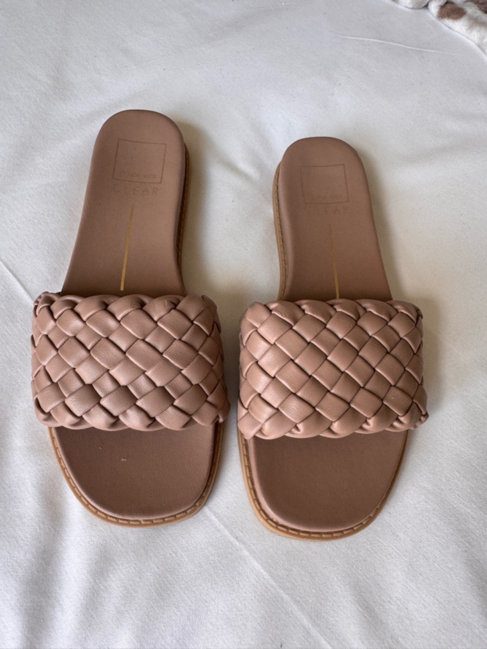 Dolce Vita Braided Slide Sandals nude beige